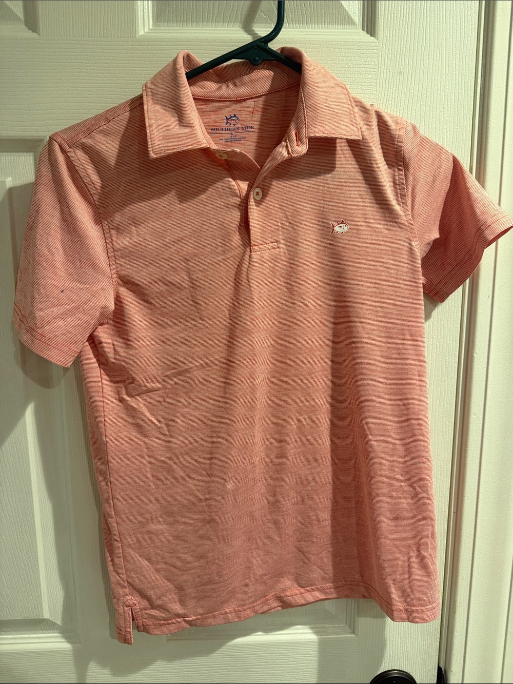 Southern Tide Coral Heather Short Sleeve Polo